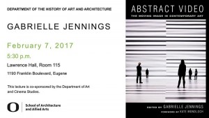 Poster for lecture by Gabrielle Jennings