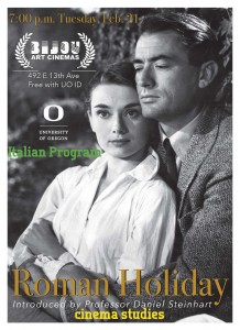 Poster for screening of "Roman Holiday"