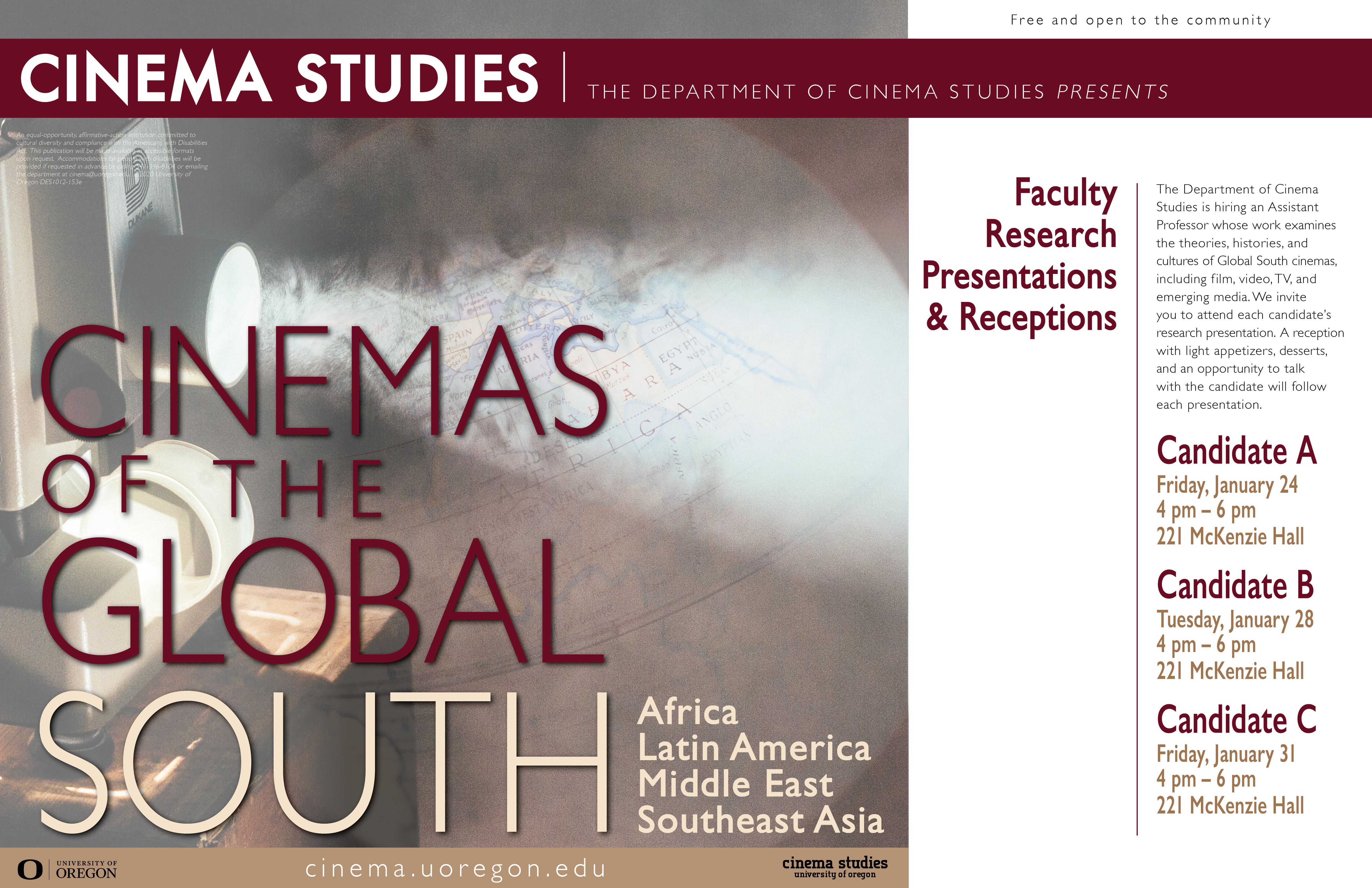 Cinemas of the Global South Faculty Candidate Research Presentations and Receptions
