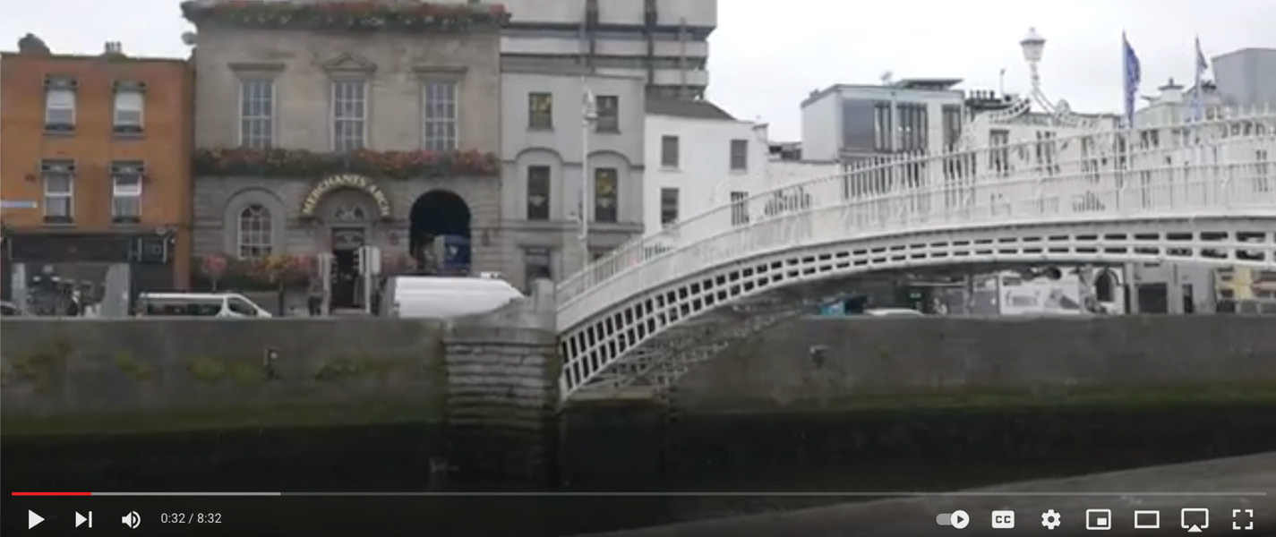 Photo of a bridge and buildings in Dublin, Ireland