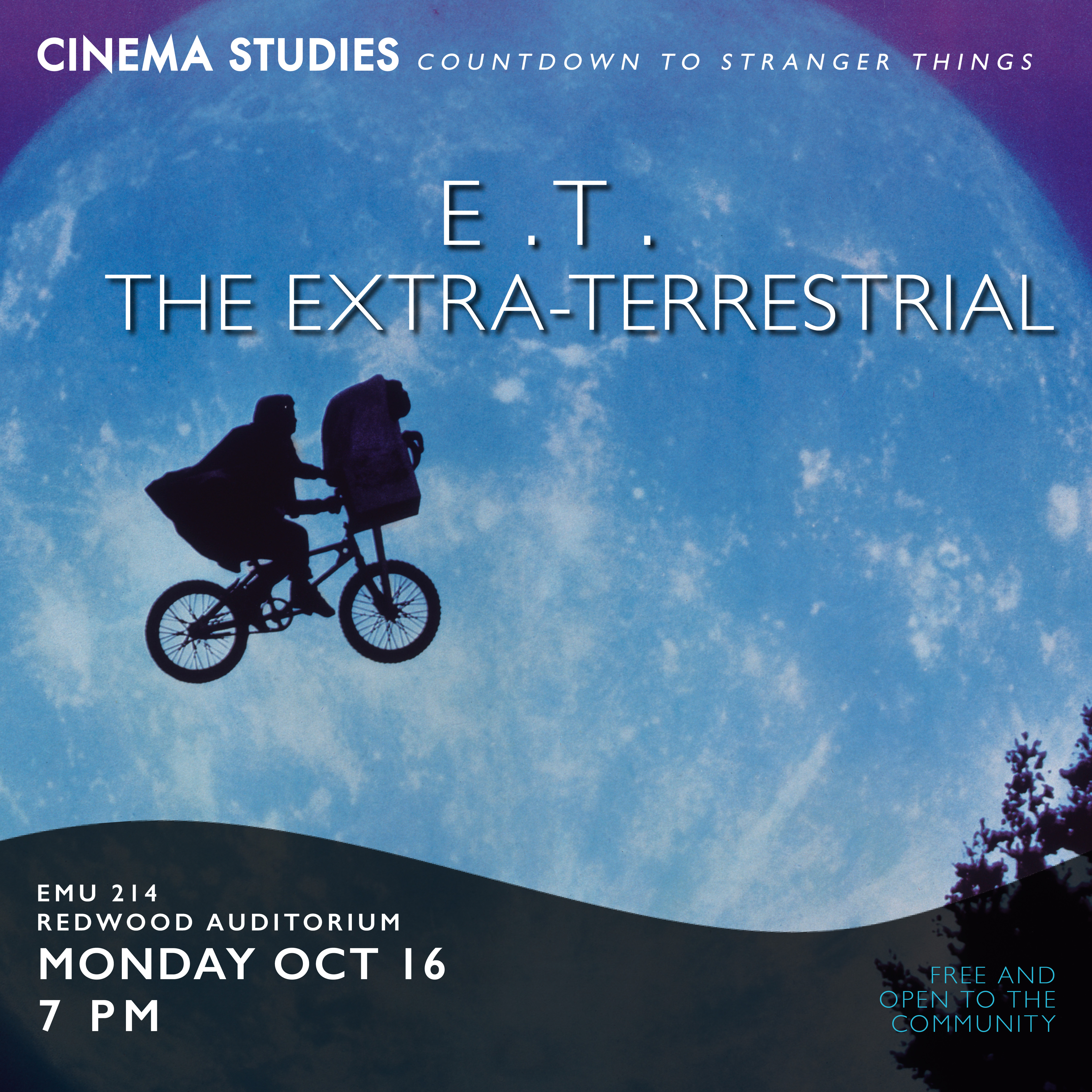 Poster for screening of "E.T. The Extra-Terrestrial"