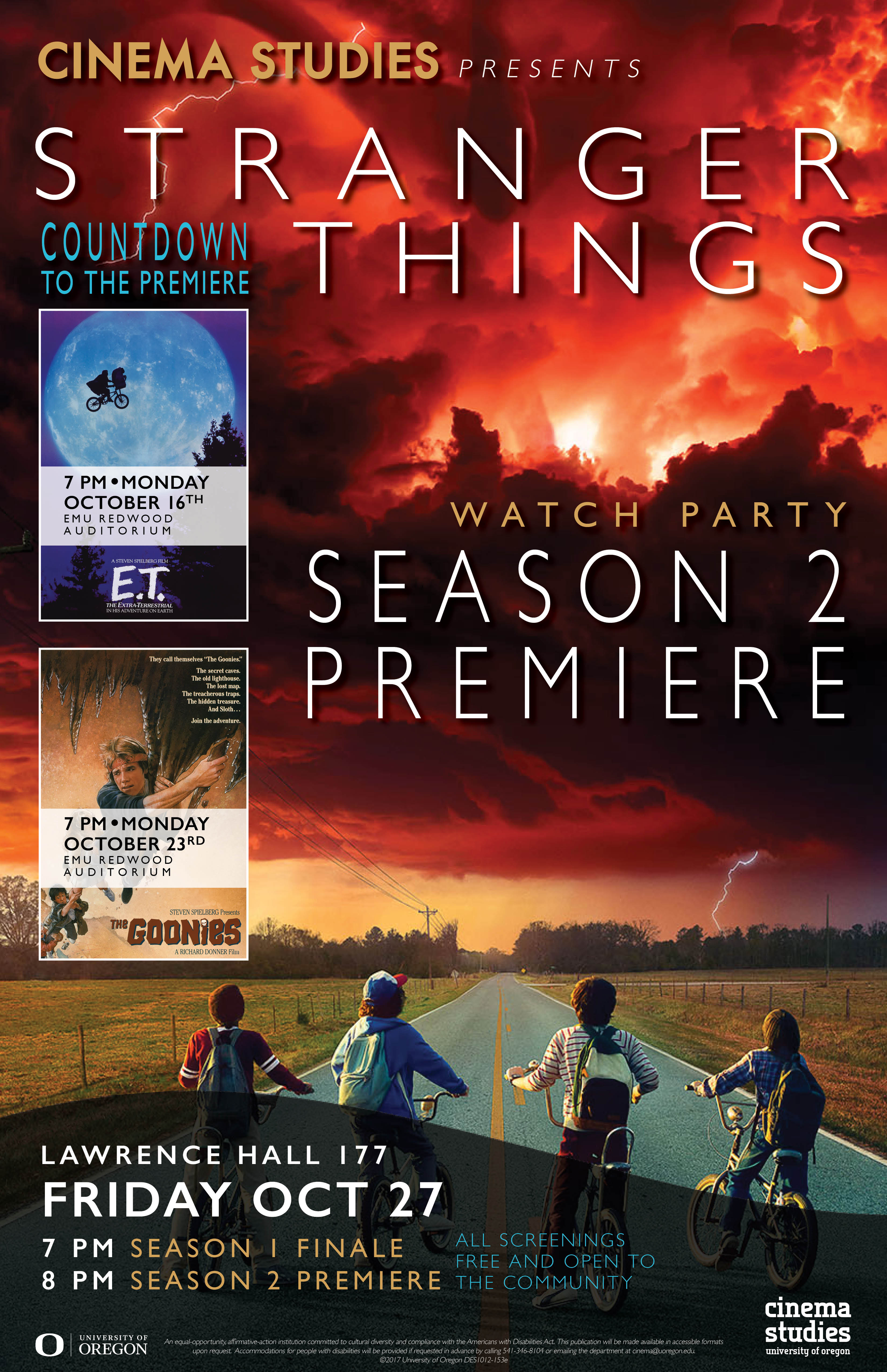 Poster for screening of "Stranger Things"