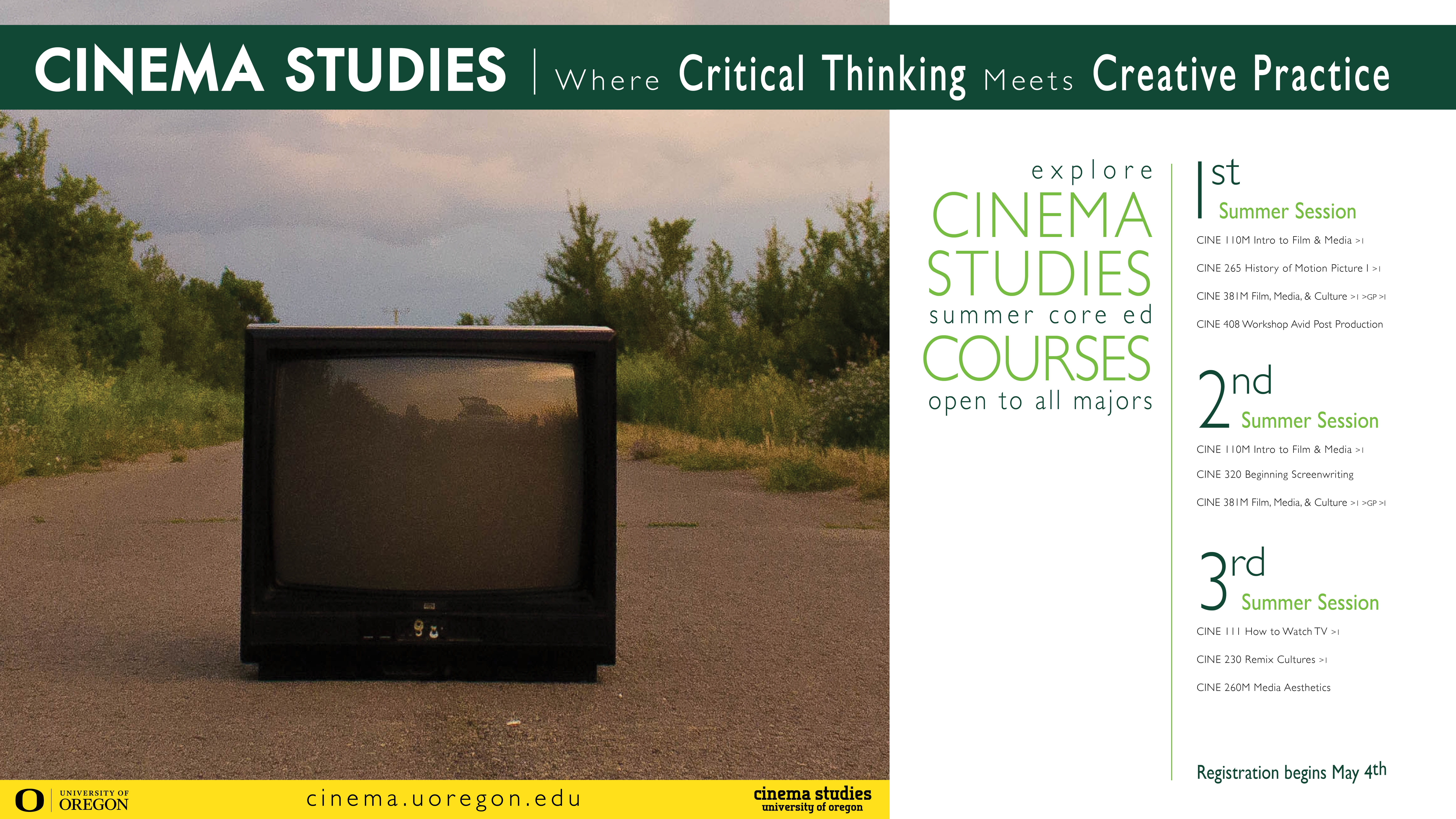 Cinema Studies Summer Term 2020 Courses