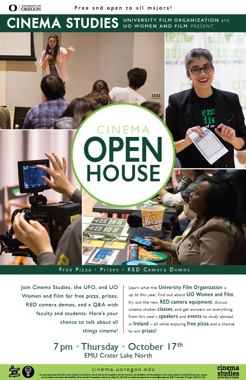 UO Cinema Studies, UFO, and UO Women and Film Open House
