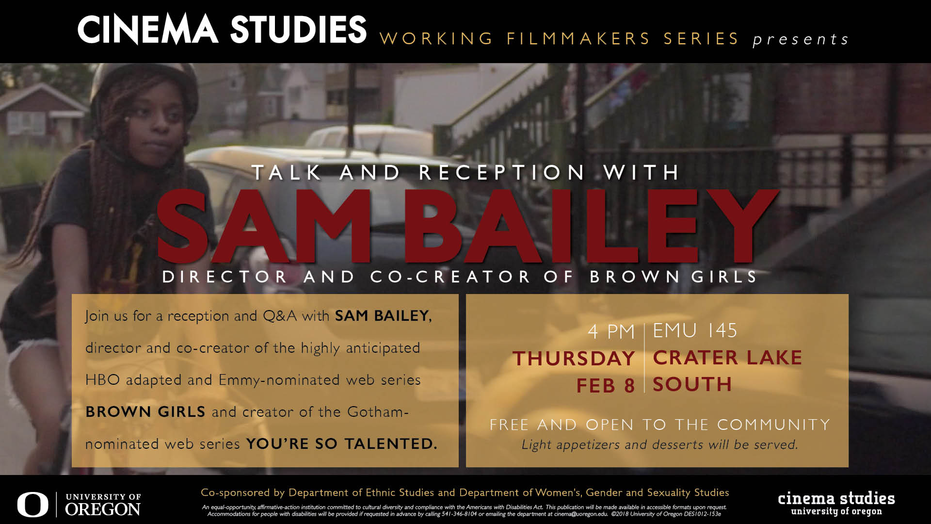 Sam Bailey Talk and Reception Poster