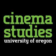 Cinema Studies University of Oregon logo on a black background