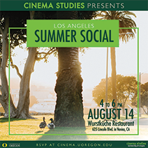 CINE Summer Social in Los Angeles. Two ducks walking on grass in front of trees